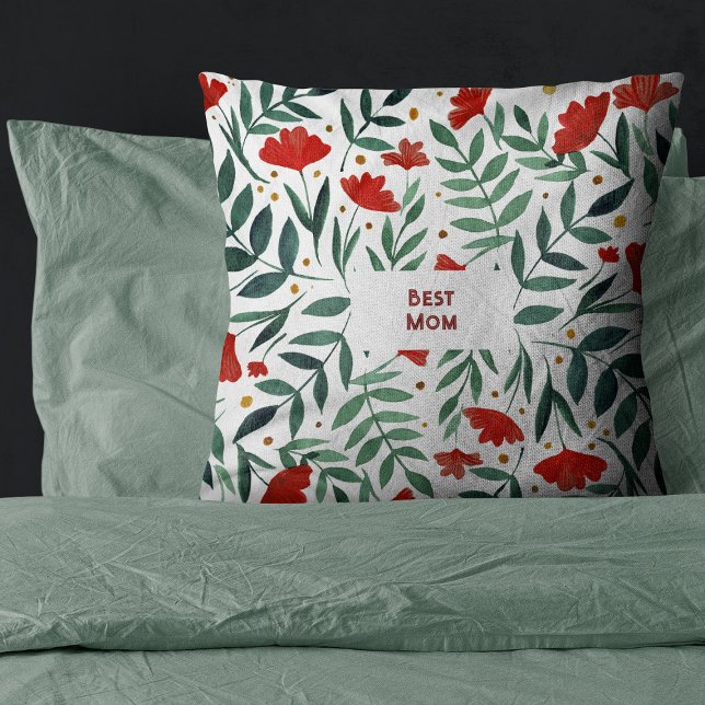 Beste Mutter Rote Blume Magischer Garten Muttertag Kissen (Von Creator hochgeladen)