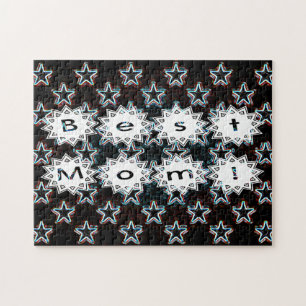 Beste Mutter Sterne in Neon-Puzzle Puzzle