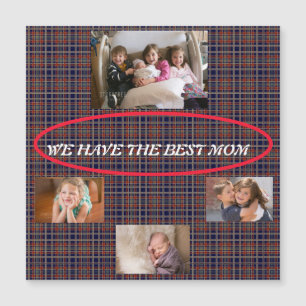 Beste-Mutter-Tartan-Karo-Memories-Collage Magnetkarte