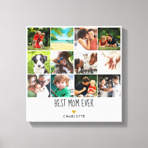 Beste Mutter überhaupt 12 Foto-Collage goldenes He Leinwanddruck