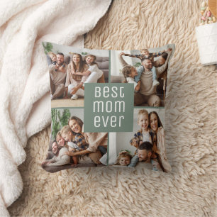Beste Mutter überhaupt 5 Fotos Muttertag Sagegrün Kissen