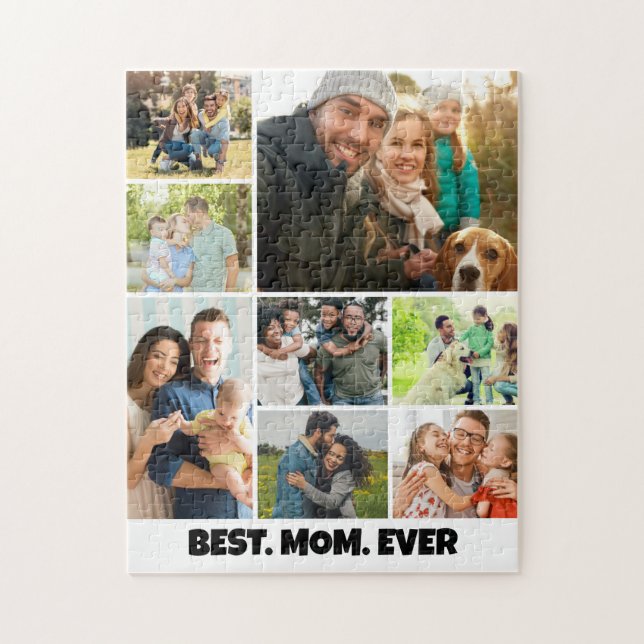 Beste Mutter überhaupt – 8-Foto-Collage-Rahmenvorl Puzzle (Vertikal)