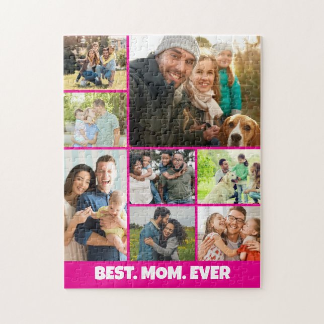 Beste Mutter überhaupt – 8-Foto-Collage-Rahmenvorl Puzzle (Vertikal)