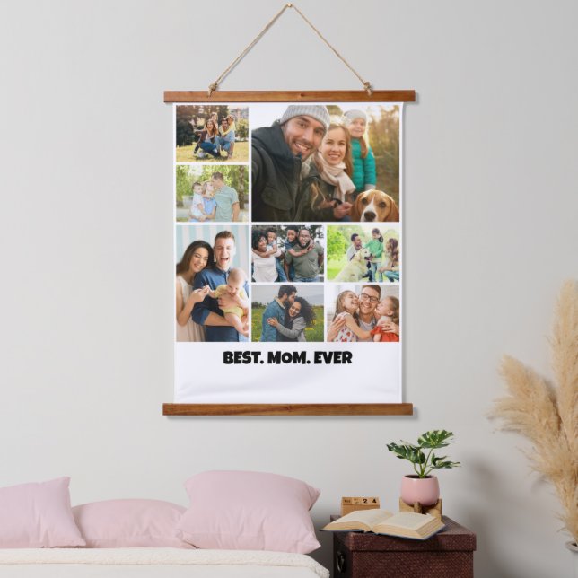 Beste Mutter überhaupt – 8-Foto-Collage-Rahmenvorl Wandteppich Mit Holzrahmen (Schlafzimmer)