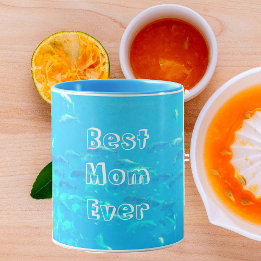 Beste Mutter überhaupt Aqua blaue Fischschwärme im Tasse