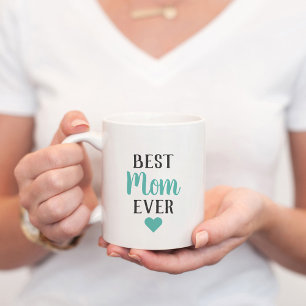 Beste Mutter überhaupt Aqua Script Herz Kaffeetasse