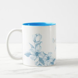 Beste Mutter überhaupt Blaues Blumenmug Zweifarbige Tasse