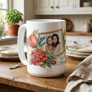 Beste Mutter überhaupt Blumen & Foto Muttertag Kaffeetasse