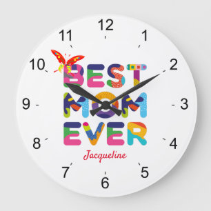 Beste Mutter überhaupt Bunt Große Wanduhr