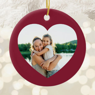 Beste Mutter überhaupt Burgunder Herzrand Keramik Ornament