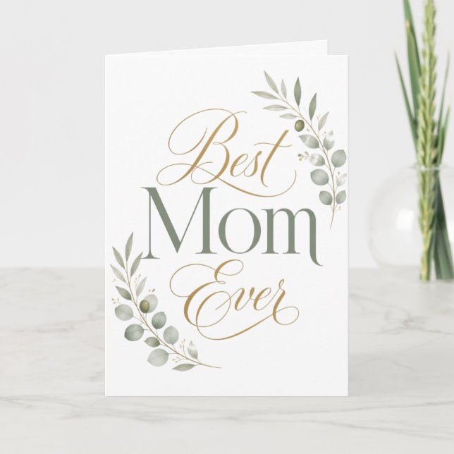 Beste Mutter überhaupt Elegante botanische Typogra Karte (Vorderseite)