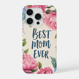 Beste Mutter überhaupt | Elegante Pfingstrose Blum iPhone 15 Pro Hülle