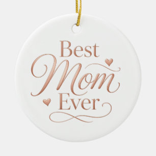 Beste Mutter überhaupt Elegante Roségold-Typografi Keramik Ornament
