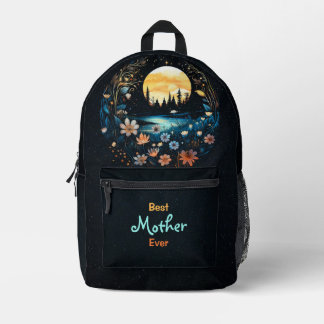 Beste Mutter überhaupt Feen-Wildblumen Vollmondnac Bedruckter Rucksack