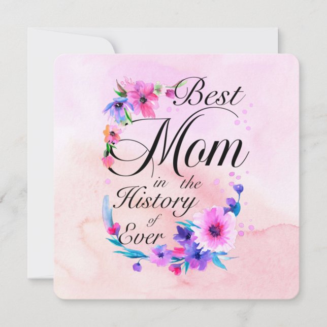 Beste Mutter überhaupt, floral rosa lila Grüße (Vorderseite)