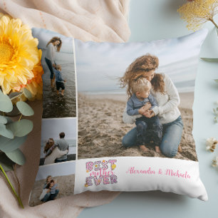 Beste Mutter überhaupt Florales 4-Foto-Collage Kissen