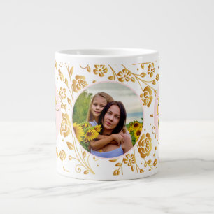 Beste Mutter überhaupt Florales Foto Muttertag Jumbo-Tasse