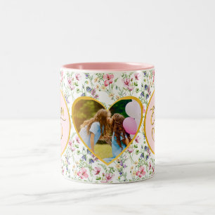 Beste Mutter überhaupt Florales Foto Muttertag Zweifarbige Tasse