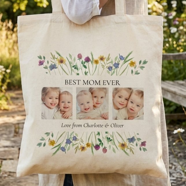 Beste Mutter überhaupt Florales Foto Tragetasche (Von Creator hochgeladen)