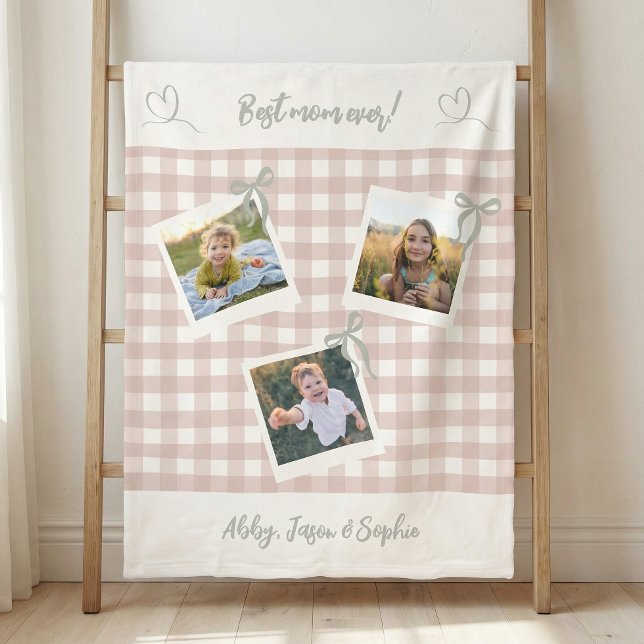 Beste Mutter überhaupt Foto-Collage Fleecedecke (Von Creator hochgeladen)