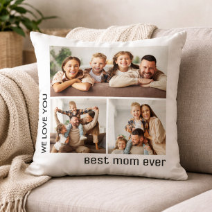 Beste Mutter überhaupt Foto-Collage Muttertag Weiß Kissen