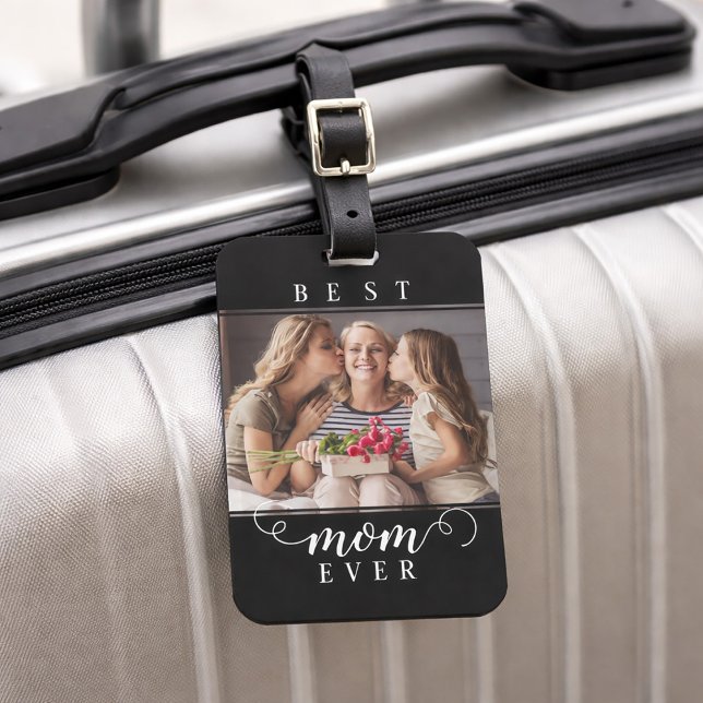 Beste Mutter überhaupt Foto Modern Script Gepäckanhänger (Best Mom Ever Photo Modern Script Luggage Tag)