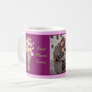 Beste Mutter überhaupt Foto & moderne Blumen zum M Kaffeetasse