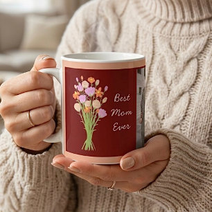 Beste Mutter überhaupt Foto & moderne Blumen zum M Kaffeetasse