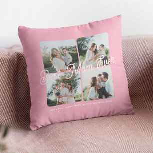 Beste Mutter überhaupt Fotocollage Andenken rosa Kissen