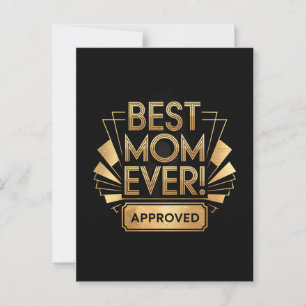 Beste Mutter überhaupt, genehmigt - Goldenes Textd Postkarte
