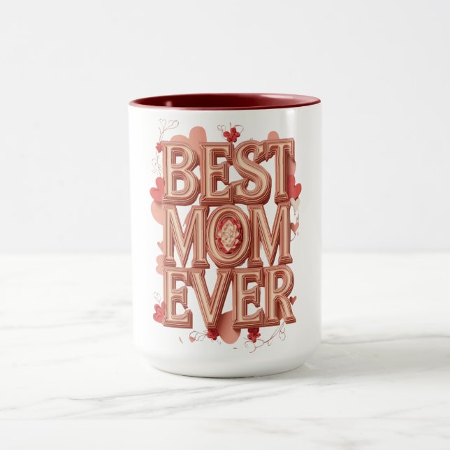 Beste Mutter überhaupt Gold 3D Design | Elegantes  Tasse (Zentrum)