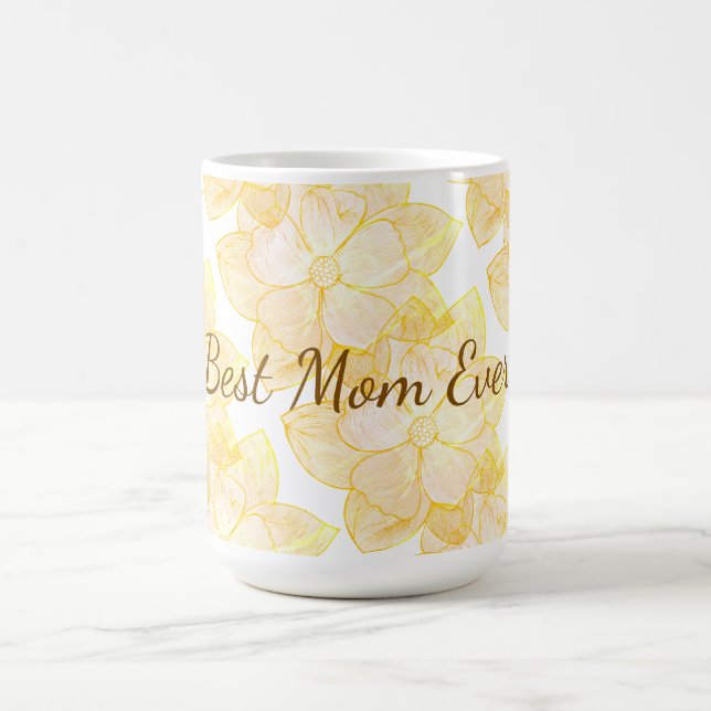 "Beste Mutter überhaupt" Goldener sonnendurchflute Kaffeetasse (Mittel)