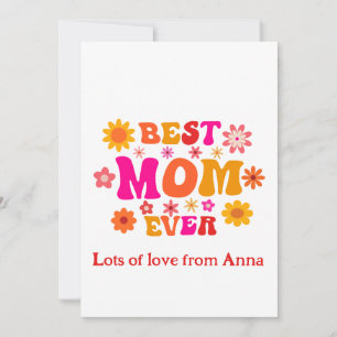 Beste Mutter überhaupt Groovy Floral Muttertag Cus Karte