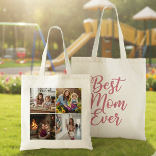 Beste Mutter überhaupt Individuelle 4-Foto-Collage Tragetasche
