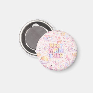 Beste Mutter überhaupt Kawaii Pastell-Muster Magnet