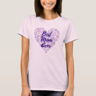 Beste Mutter überhaupt Lila Florales Herz Süßer Mu T-Shirt