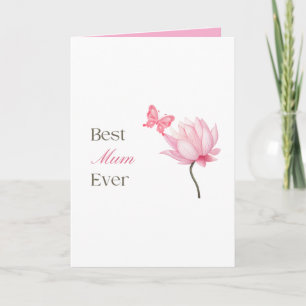 Beste Mutter überhaupt, Lotus & Schmetterling, Mut Karte