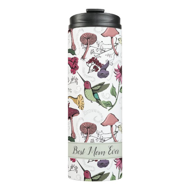 Beste Mutter überhaupt Moderale Blume Kolibri Thermosbecher (Vorderseite)