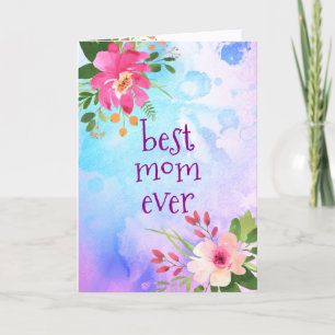 Beste Mutter überhaupt Moderne lila blaue floral W Karte