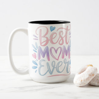 Beste Mutter überhaupt Moderne Schriftart Pastellf Zweifarbige Tasse