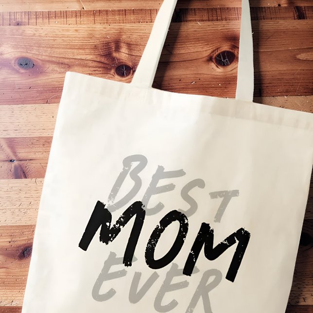 Beste Mutter überhaupt Moderne schwarze und graue  Tragetasche (Von Creator hochgeladen)