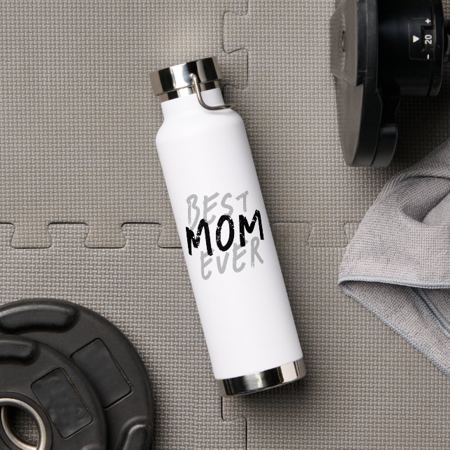 Beste Mutter überhaupt Moderne schwarze und graue  Trinkflasche (Fitnessstudio (gedreht))