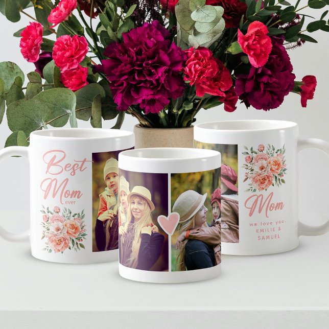Beste Mutter überhaupt modernes Foto & Blumen Mutt Kaffeetasse (Von Creator hochgeladen)