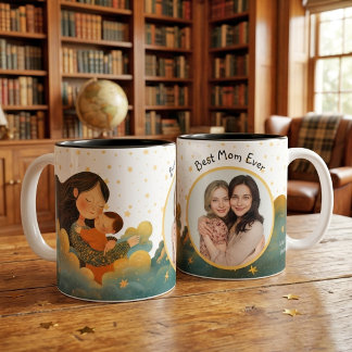Beste Mutter überhaupt Mutter-und-Kind-Foto-Name Zweifarbige Tasse