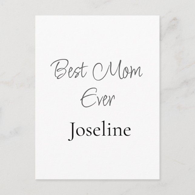 Beste Mutter überhaupt Name einfach minimal stilvo Postkarte (Vorderseite)