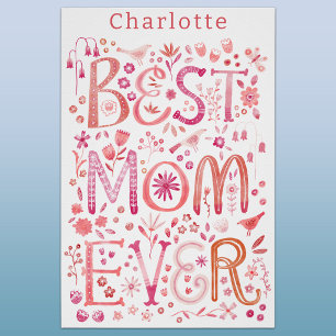Beste Mutter überhaupt Personalisierte florale Was Poster