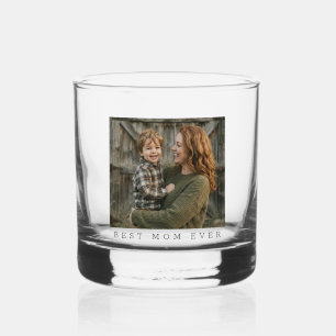 Beste Mutter überhaupt, personalisiertes Vollfoto  Whiskyglas
