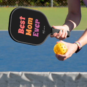 Beste Mutter überhaupt retro personalisierter Name Pickleball Schläger