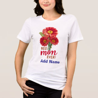 Beste Mutter überhaupt Rote Gerbera-Daisy Blumen-G Tri-Blend Shirt