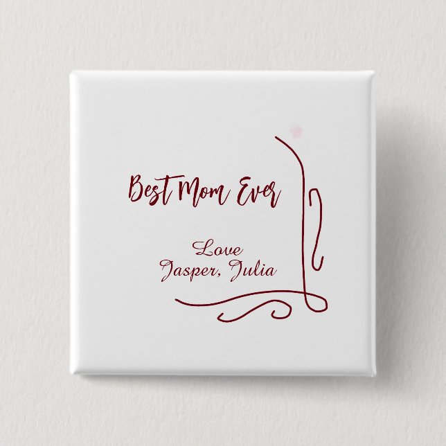 Beste Mutter überhaupt rote Liebe spanische Grenze Button (Vorderseite)
